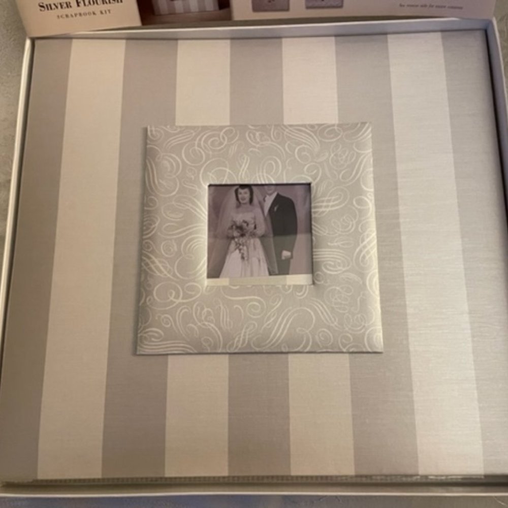 Bound + Determined Silver Flourish Scrapbook Kit. Weddings Anniversaries NEW